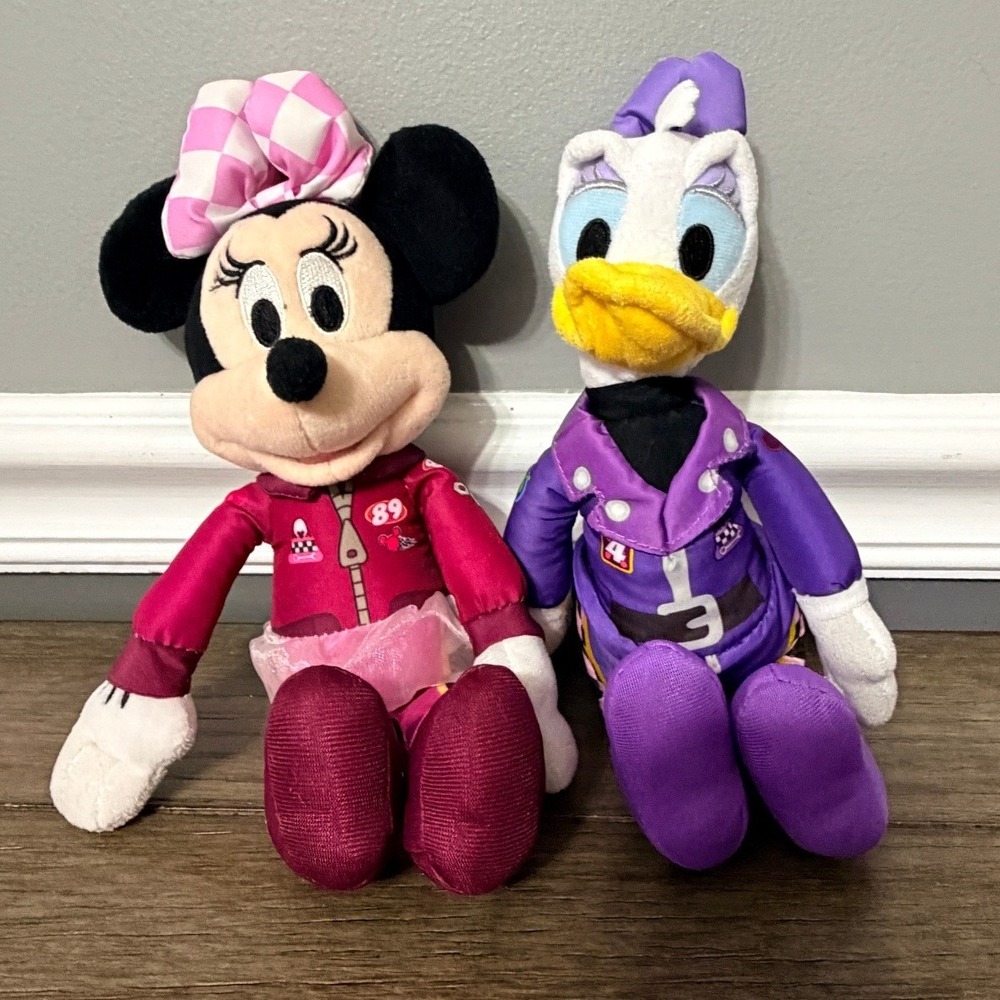 Disney Minnie Mouse Daisy Duck Roadster Racers Happy Helpers Plush Set 8" Lot
